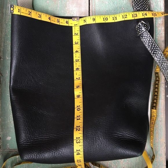 CELINE Shiny Smooth Calfskin Small Twisted Cabas White Black leather tote purse - Picture 6 of 16